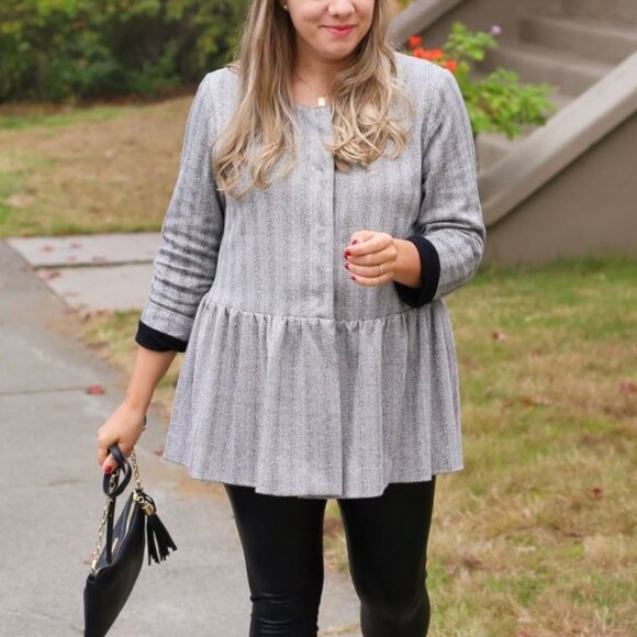 Tuckernuck Herringbone Darby Peplum Top/Jacket - Picture 1 of 6